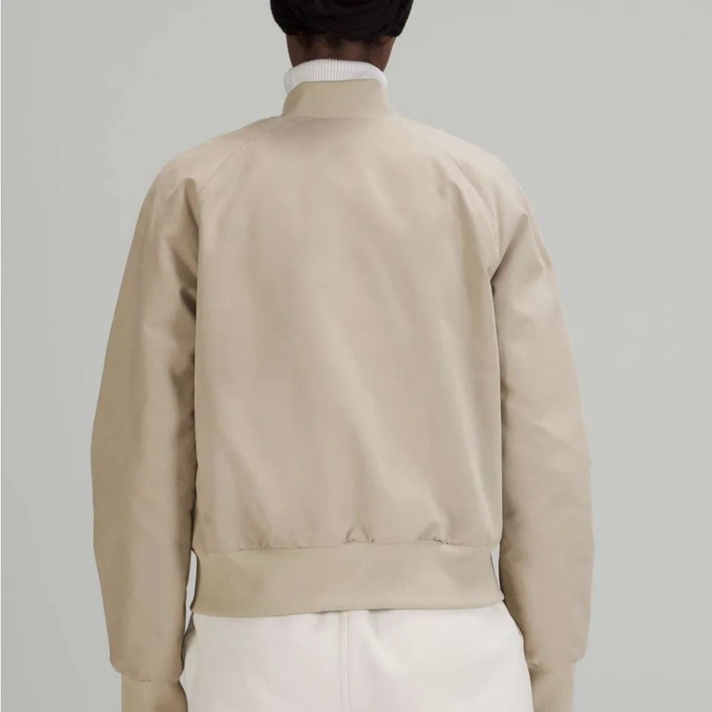 NWOT Lululemon Non-Stop Cotton Bomber Jacket, size 10, raw linen - Picture 2 of 13